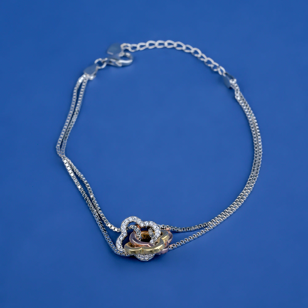 Rose Gold Flower Lucky 925